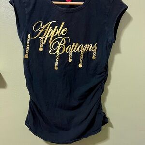 Apple Bottoms Black Tee with Gold Accents